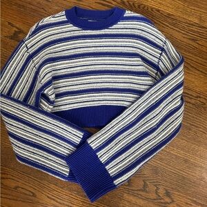 Lovers and Friends Kairi Stripe Crew in royal blue and ivory